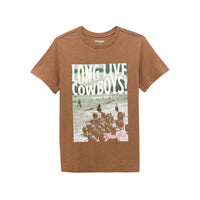 Wrangler Retro Women's S/S Long Live Cowboys Graphic Tee in Heather Brown