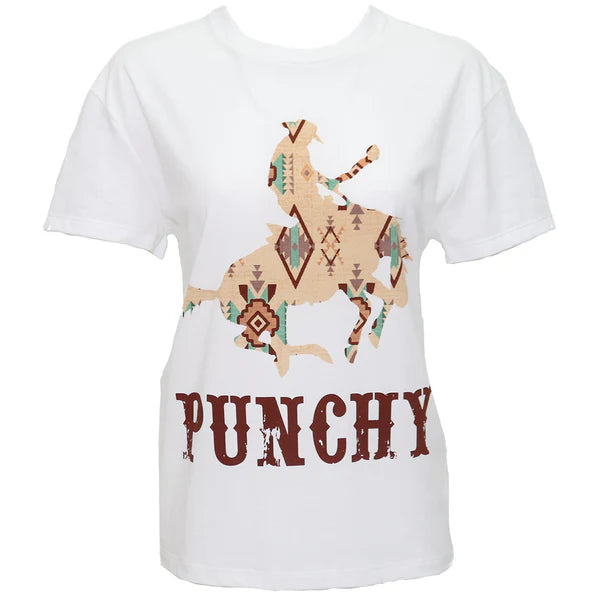 Hooey Women's S/S Bronc Graphic Tee in White