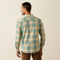 Ariat Men's Hardin L/S Retro Fit Western Snap Shirt in Turquoise