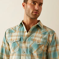 Ariat Men's Hardin L/S Retro Fit Western Snap Shirt in Turquoise
