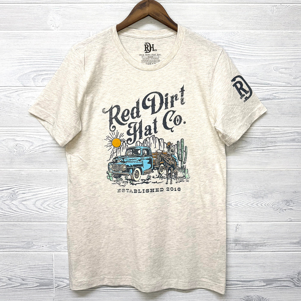 Red Dirt Hat Co. "Rust Bucket" Graphic T-Shirt in Heather Natural