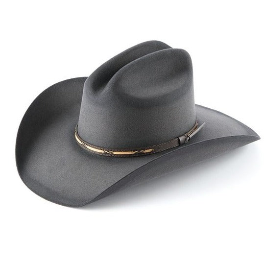 Jason Aldean Collection by Resistol Rearview Town Wool Felt Hat in Granite Grey