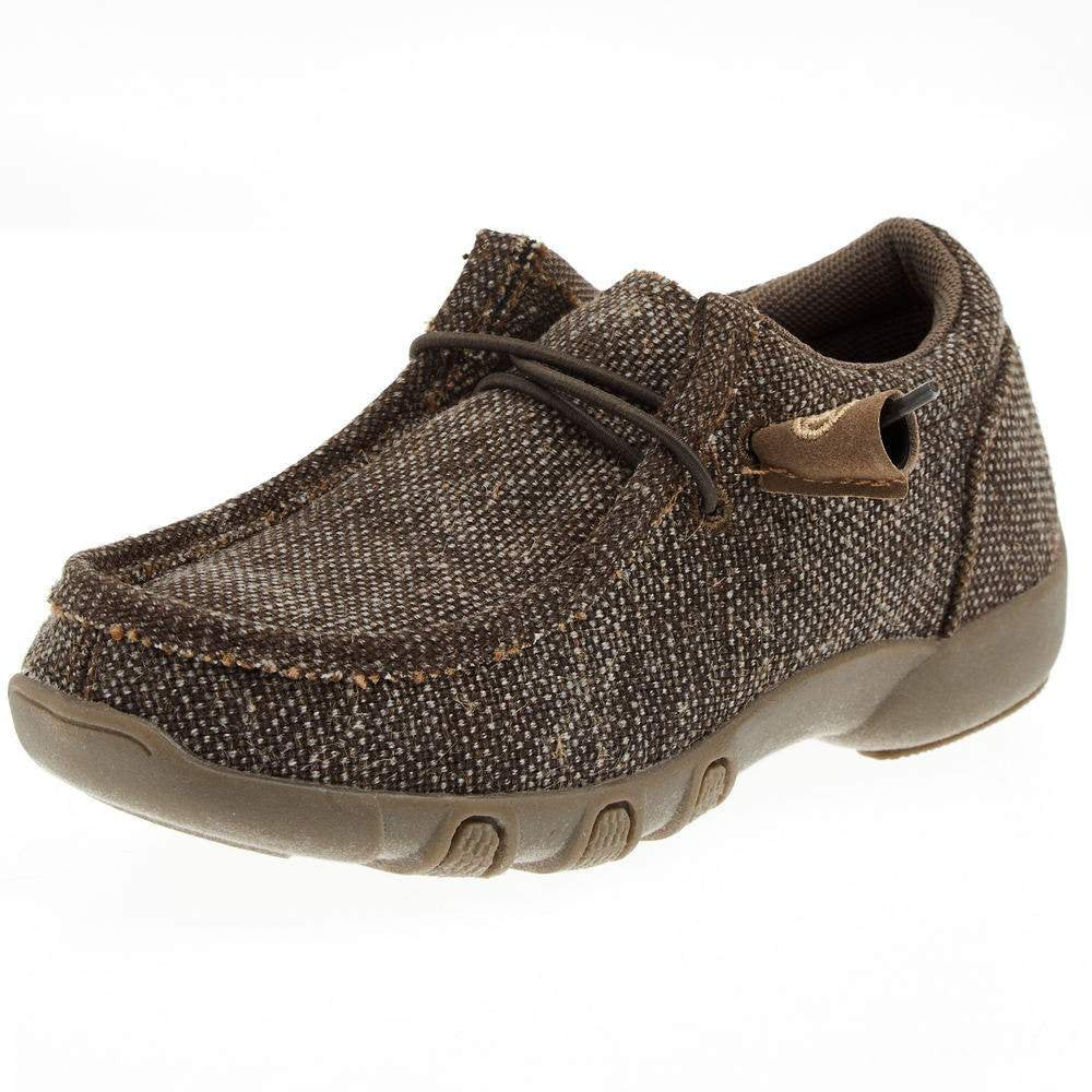 Roper Boy's Chillin Brown Canvas Driving Moc  Branded Country Wear