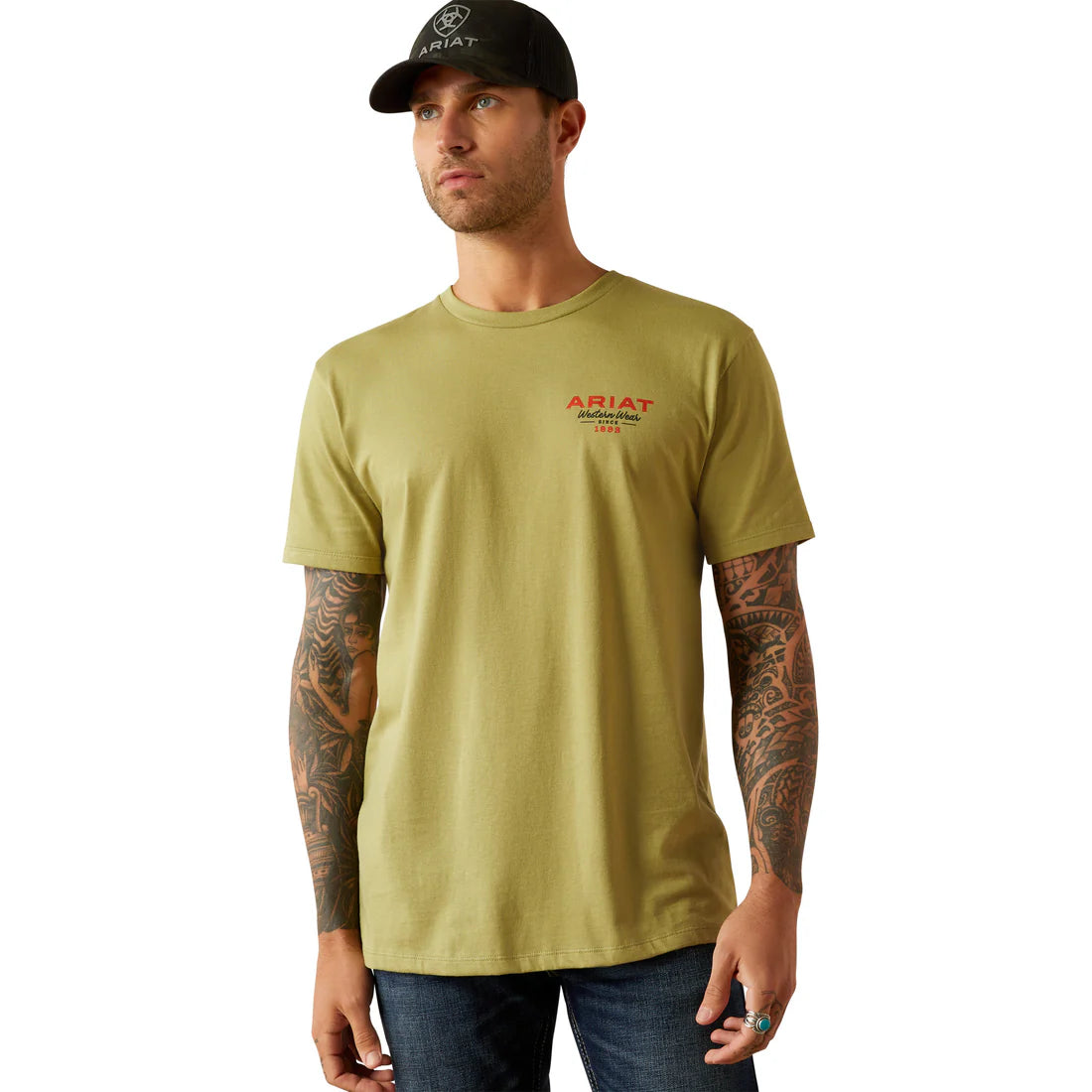 Ariat Men's Full Circle Logo Graphic T-Shirt in Tent Green