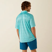 Ariat Men's Charger 2.0 Beach Printed Polo in Aqua