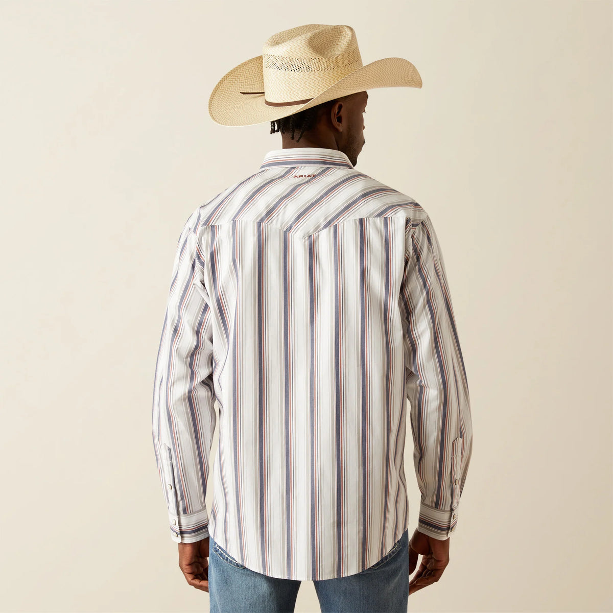 Ariat Men's L/S Pro Series Warrick Classic Fit Western Snap Shirt in White