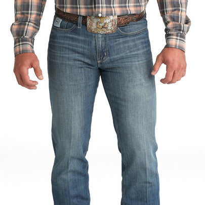 Cinch Men's Silver Label Slim Fit Straight Leg Jean in Medium Wash