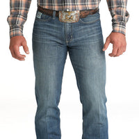 Cinch Men's Silver Label Slim Fit Straight Leg Jean in Medium Wash