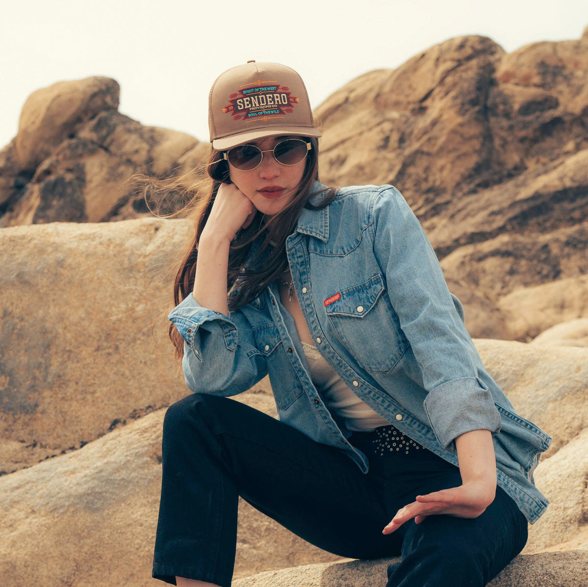 Sendero Provisions Co. "Southwest" Snapback Hat in Brown