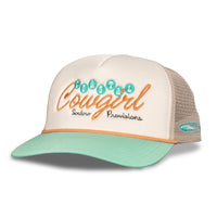 Sendero Provisions Co. "Coastal Cowgirl" Snapback Hat in Cream/Teal