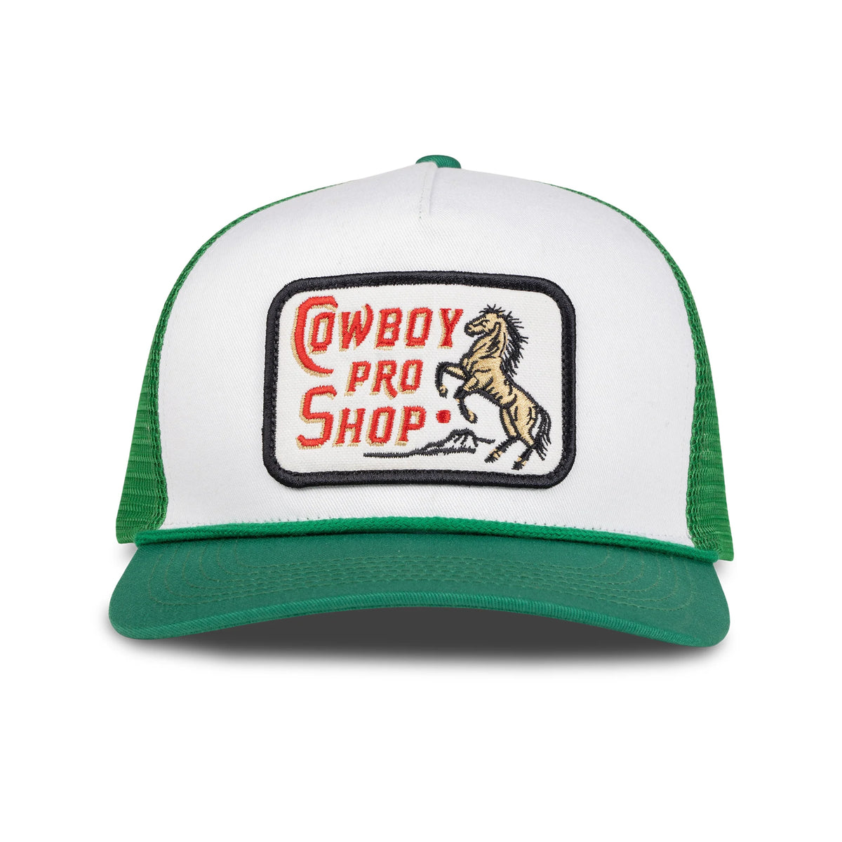 Sendero Provisions Co. "Cowboy Pro Shop" Snapback Hat in White/Green