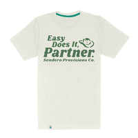 Sendero Provisions Co. Men's "Easy Does It" Wordy Graphic Tee In Vintage White