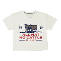 Sendero Provisions Co. Women's All Hat No Cattle Graphic Cropped T-Shirt in Vintage White