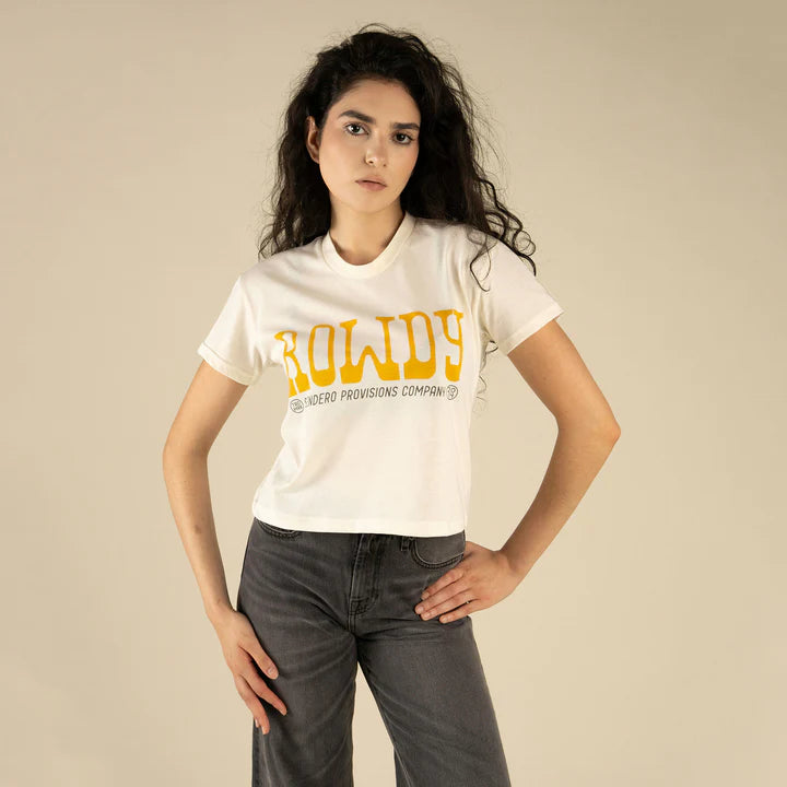 Sendero Provisions Co. Women's Rowdy Boxy Cropped T-Shirt in Vintage White
