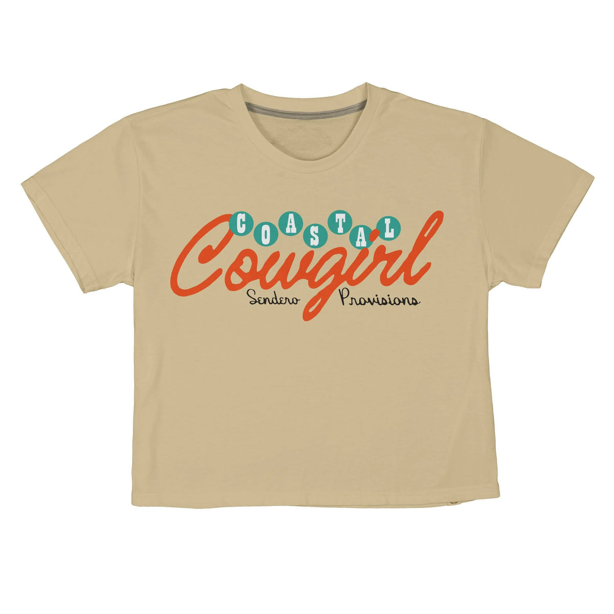 Sendero Provisions Co. Women's Coastal Cowgirl Cropped T-Shirt in Cream