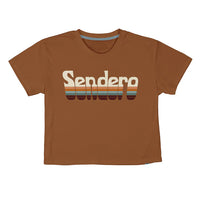 Sendero Provisions Co. Women's Retro Logo Boxy Cropped T-Shirt in Meerkat