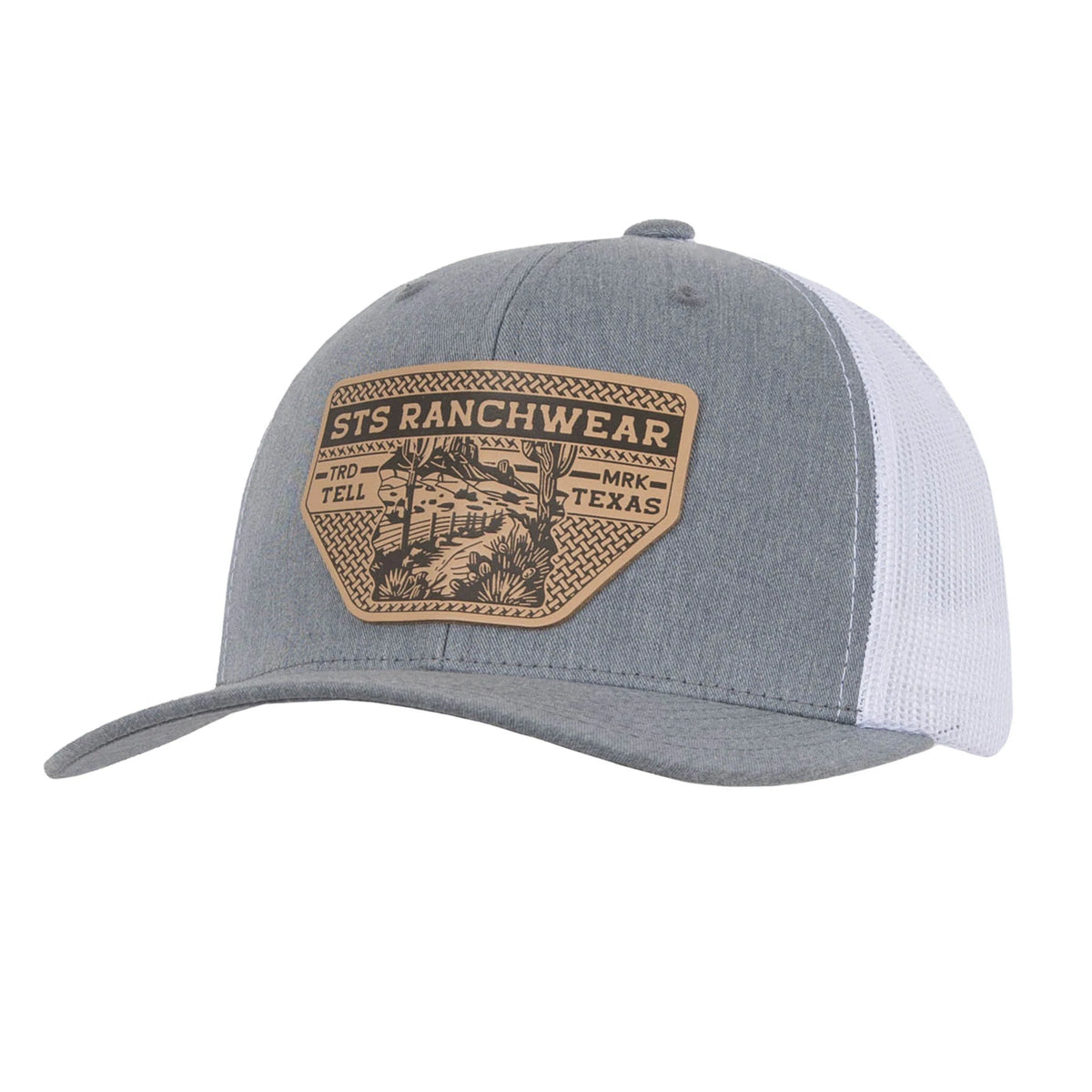 STS Ranchwear Basketweave Patch Hat in Grey and White