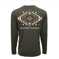 Hooey Men's El Dorado Long Sleeve Tee in Surplus Green