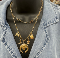 West & Co. 16" & 18" Gold Layered Charm Necklace