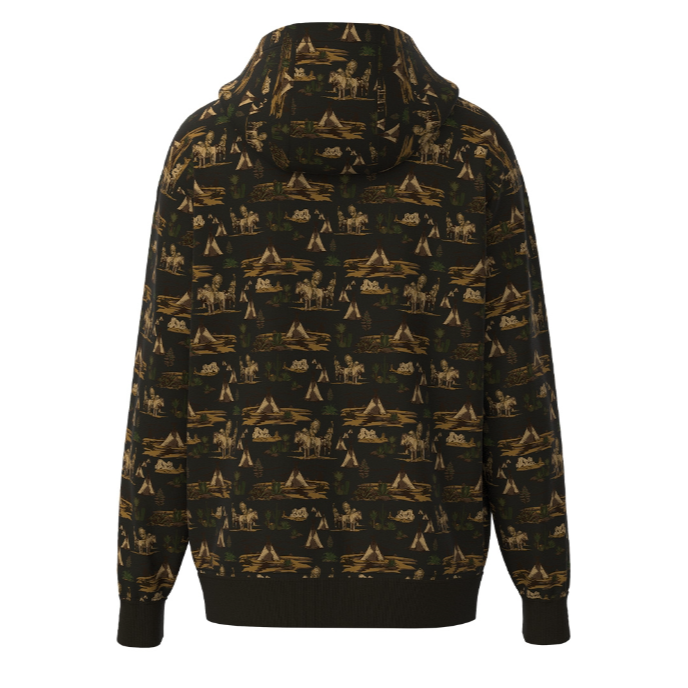 Hooey Men's Legendary Comanche Pattern Hoodie in Brown
