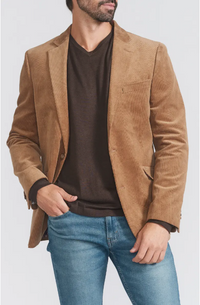 Savile Row Co. Men's Mayfair Corduroy Sport Jacket in Tan
