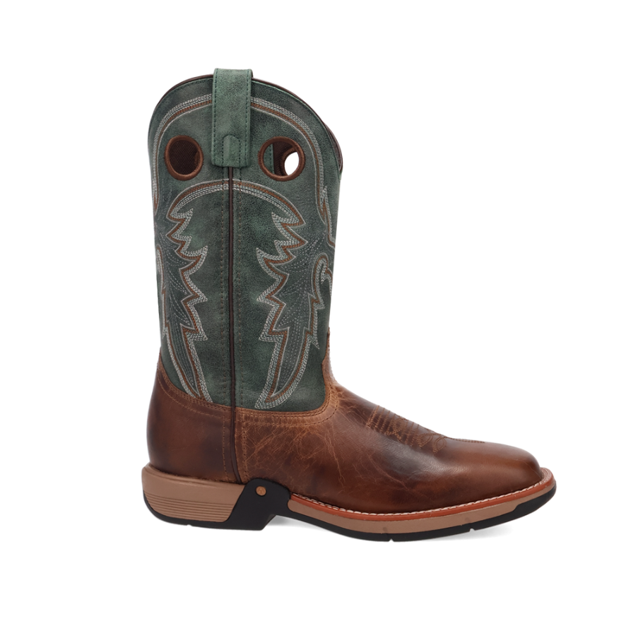 Laredo Men's Alloy Western Boot in Tan & Green