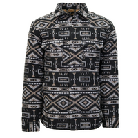 Hooey Men's Durango Aztec Sherpa Lined Shacket in Black