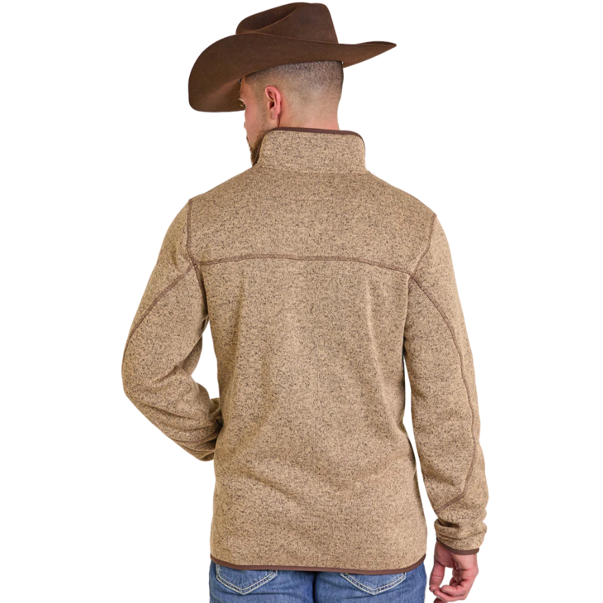 Powder River Outfitters Men's Melange Henley Pullover in Tan