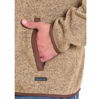 Powder River Outfitters Men's Melange Henley Pullover in Tan