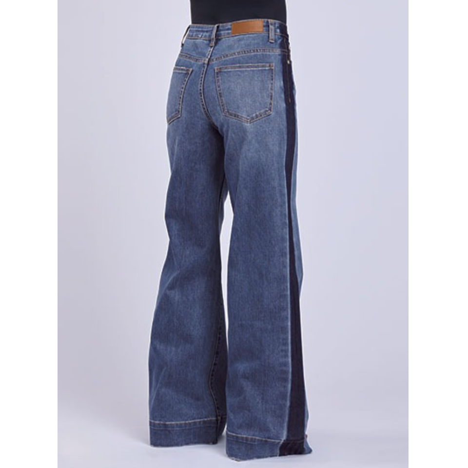 Tin Haul Women's High Rise Wide Leg Front Seam Jeans in Claire