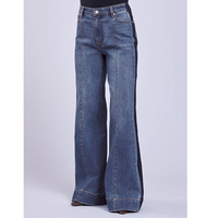 Tin Haul Women's High Rise Wide Leg Front Seam Jeans in Claire