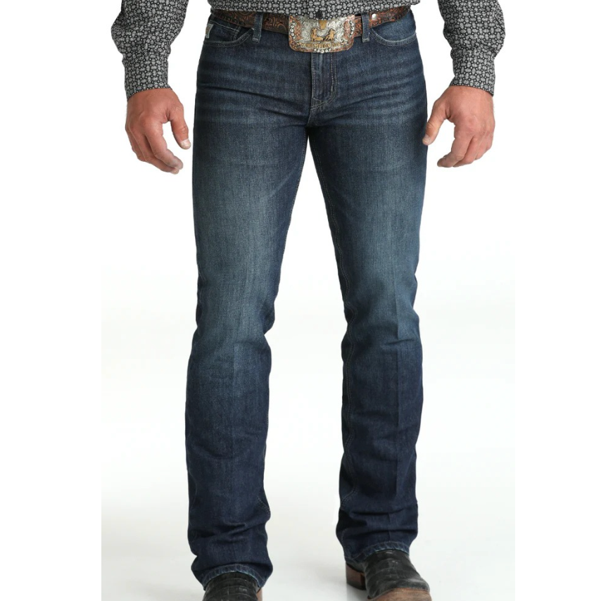 Cinch Men's Ian Slim Fit Bootcut Jean in Dark Stonewash