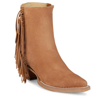 Justin Women's Bev Snip Toe Suede Bootie in Brown