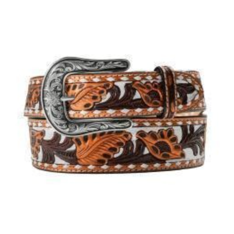 Nocona Women's Hand Tooled Painted Floral Copper Belt – Branded
