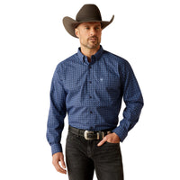 Ariat Men's L/S Talon Classic Fit Western Button Down Shirt in Dark Blue Geometric Floral (Available in Tall Sizes)