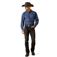 Ariat Men's L/S Talon Classic Fit Western Button Down Shirt in Dark Blue Geometric Floral (Available in Tall Sizes)