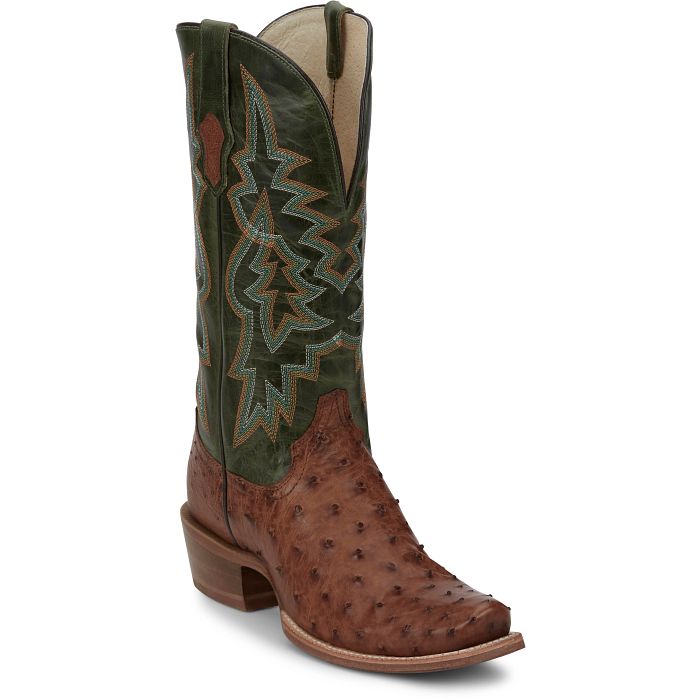 Tony Lama Men's Rylen Full Quill Ostrich Boot in Brandy