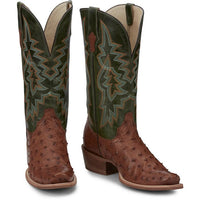 Tony Lama Men's Rylen Full Quill Ostrich Boot in Brandy
