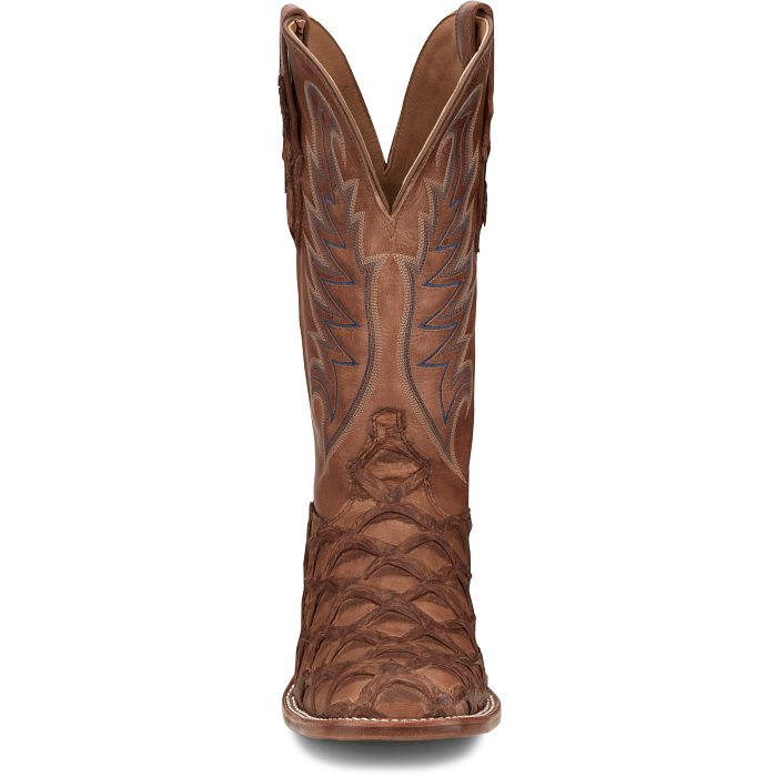 Tony Lama Men's Leon Cognac Pirarucu Tan Boot