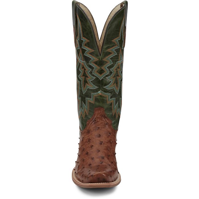 Tony Lama Men's Rylen Full Quill Ostrich Boot in Brandy