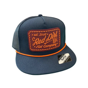 Red Dirt Hat Co. Cowboy Up Rope Hat in Navy & Orange