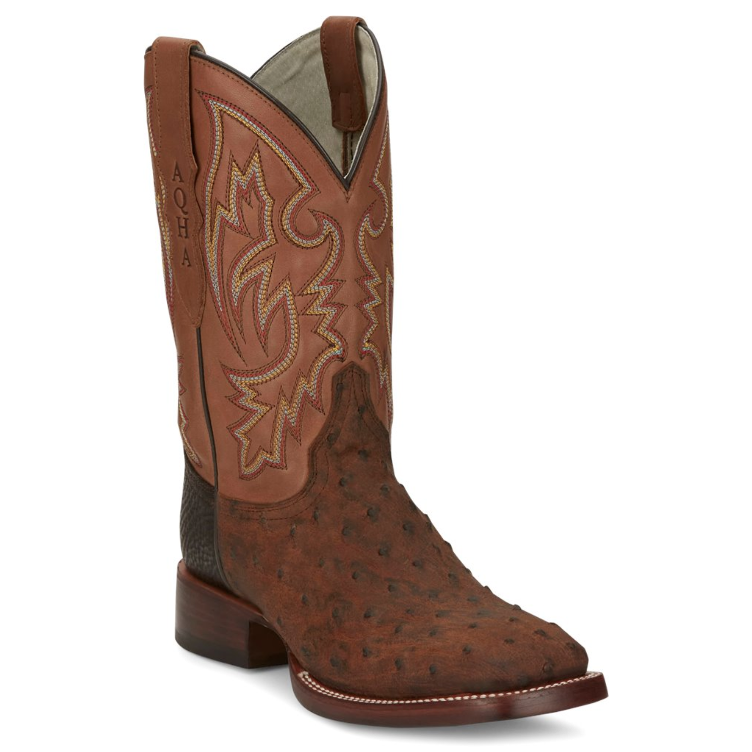 Justin Vintage Full Quill Ostrich Roper Cowboy Boots Cognac Men\'s 10 D USA Made Justin Men main image 3
