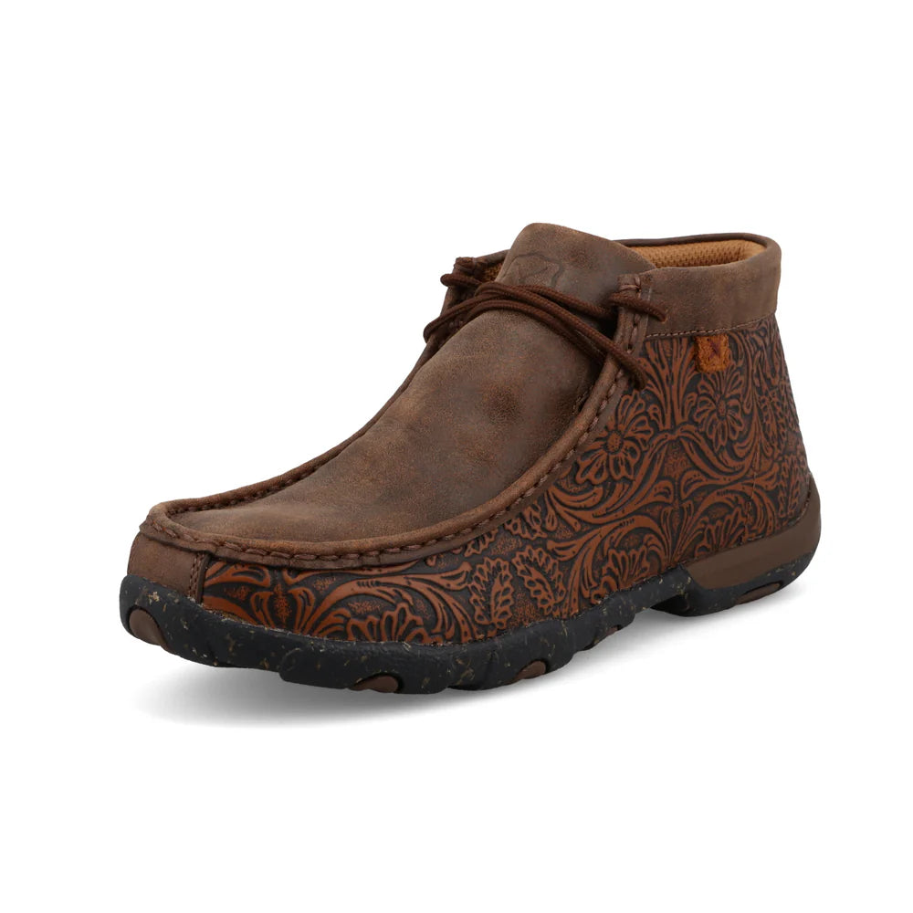 Twisted X Women's Chukka Driving Moc in Brown Tooled Brown