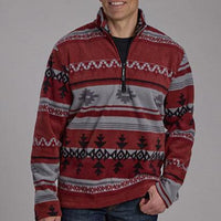 Roper Men's Southwestern 1/4 Zip Fleece Pullover