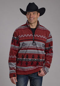 Roper Men's Southwestern 1/4 Zip Fleece Pullover