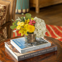 Stamped Rug Pattern Wine Coaster with Turquoise Stone by J. Alexander Rustic Silver