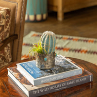 Stamped Wine Coaster with Turquoise Stones by J. Alexander Rustic Silver