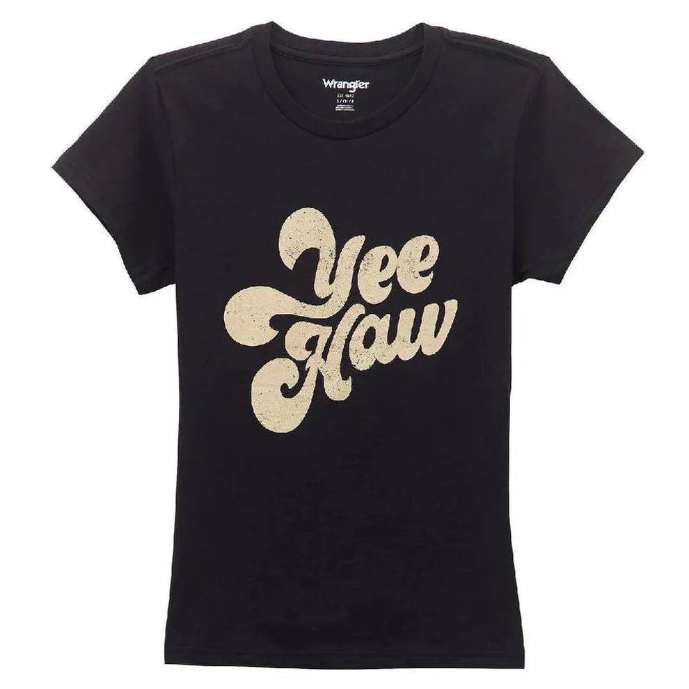 Wrangler Retro Women's Slim Fit Yeehaw Graphic Tee in Black