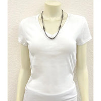 22" Cluster Silver Navajo Inspired Bead Necklace