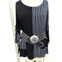 Women's Rivet Leather Fashion Belt in Black